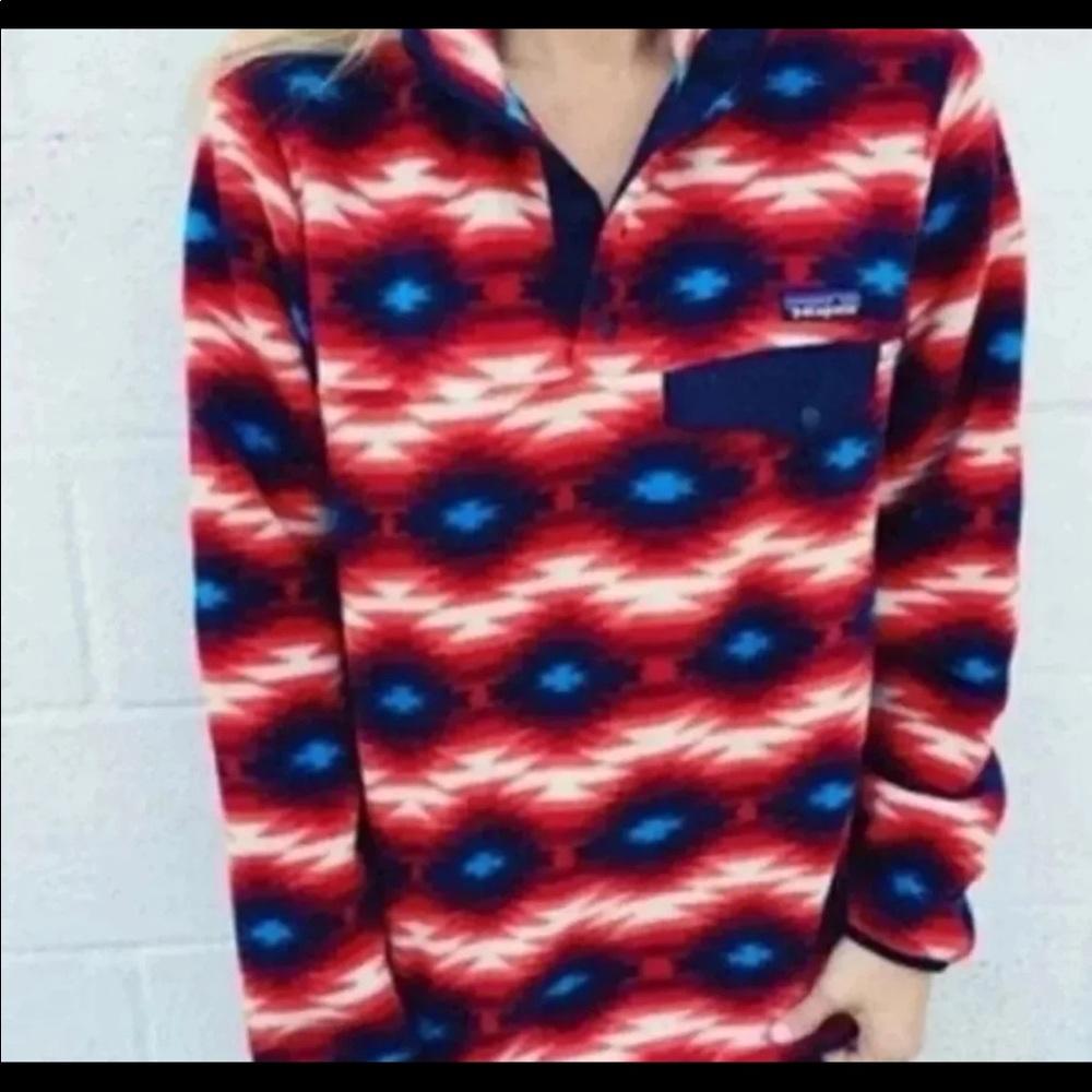 Patagonia tribal red desert aztec